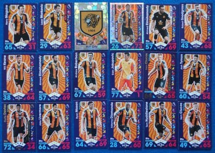 Hull City, Match Attax Cards x 18 (2016-17)