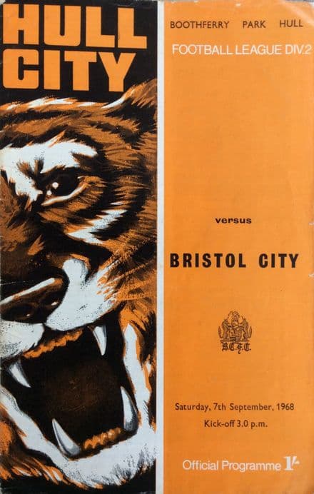 Hull City v Bristol City, Div 2 (1968, Sep 7th)