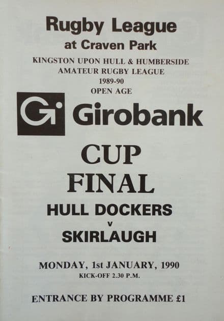 Hull Dockers v Skirlaugh (1990, Jan 1st)
