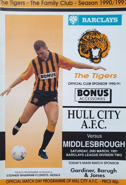 Hull v Middlesbrough, Div 2 (1991, Mar 2nd)
