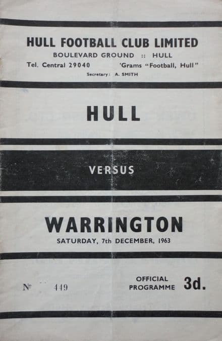 Hull v Warrington (1963, Dec 7th)