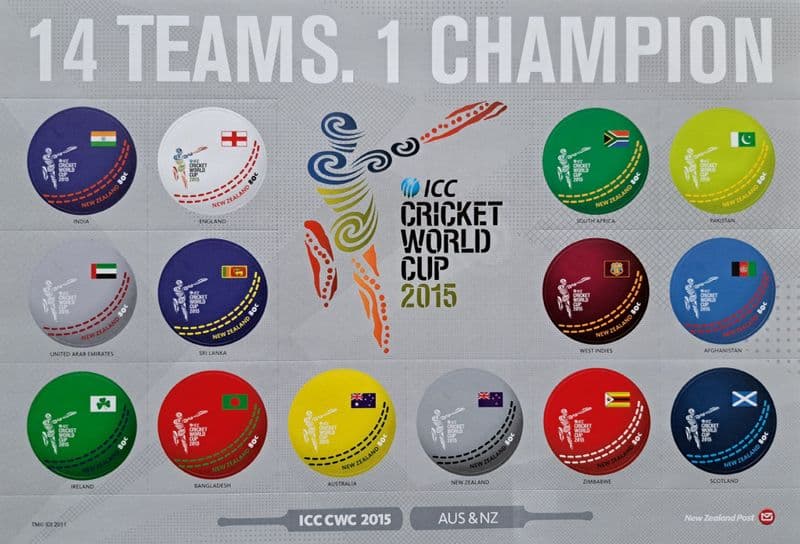 ICC Cricket World Cup (2015) New Zealand Commemorative Stamp Sheet
