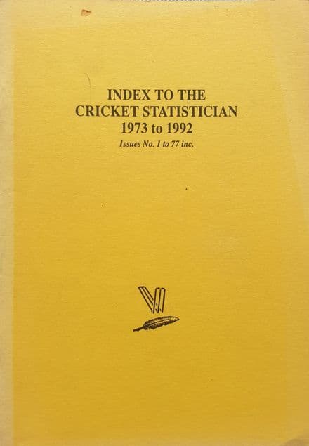 Index to the Cricket Statistician 1973 to 1992