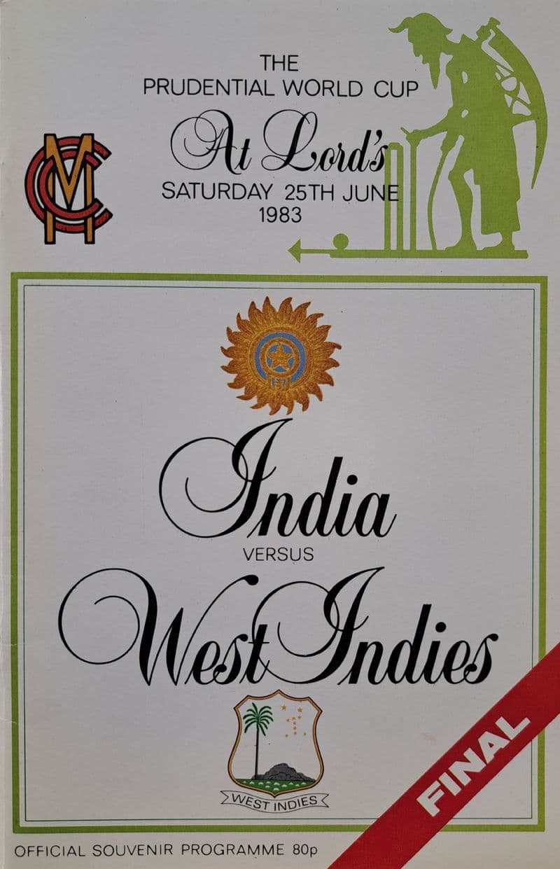 India v West Indies (1983, Jun 25th) Prudential World Cup Final