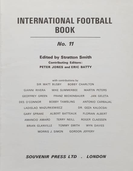 International Football Book No.11 - no dust jacket