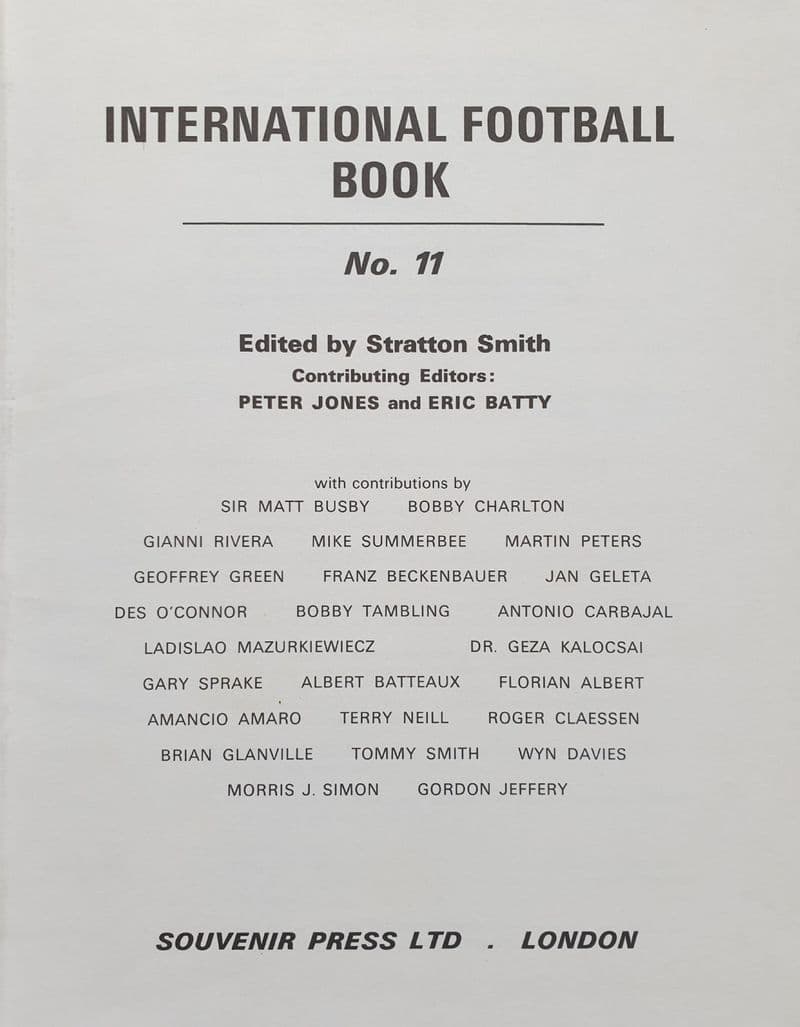 International Football Book No.11 - no dust jacket