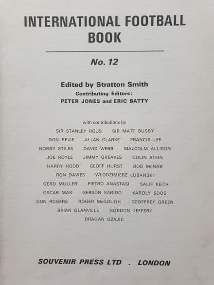 International Football Book No.12 - no dust jacket