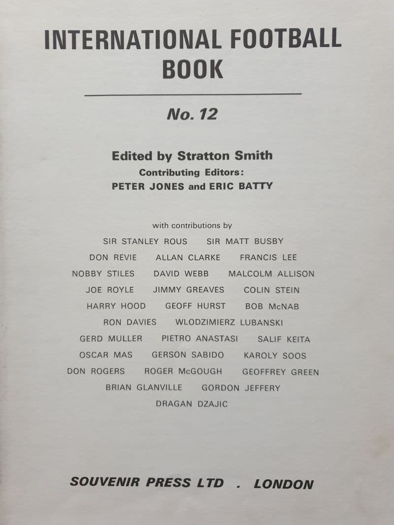 International Football Book No.12 - no dust jacket