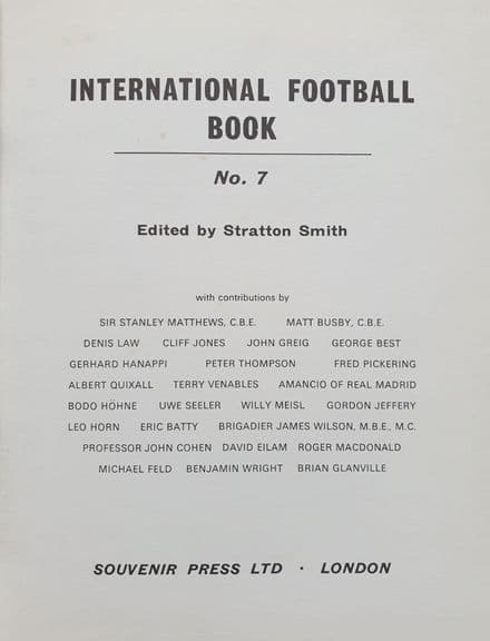 International Football Book No.7 - no dust jacket