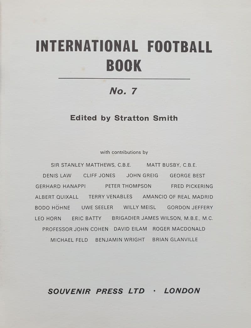 International Football Book No.7 - no dust jacket