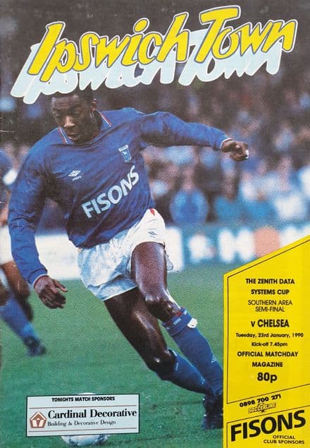 Ipswich Town v Chelsea, ZDS Cup (1990, Jan 23rd)