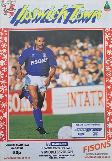 Ipswich Town v Middlesbrough, Div 2 (1990, Dec 26th)