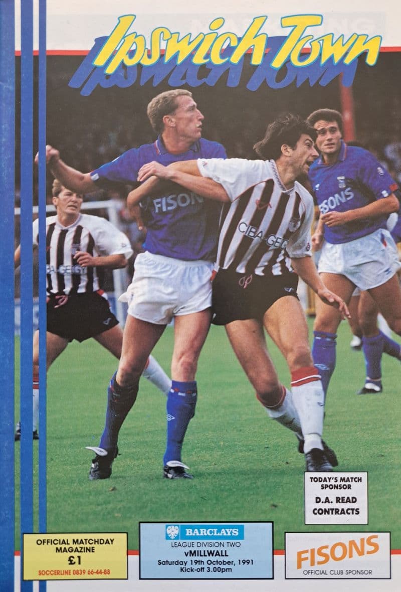 Ipswich Town v Millwall, Div 2 (1991, Oct 19th)