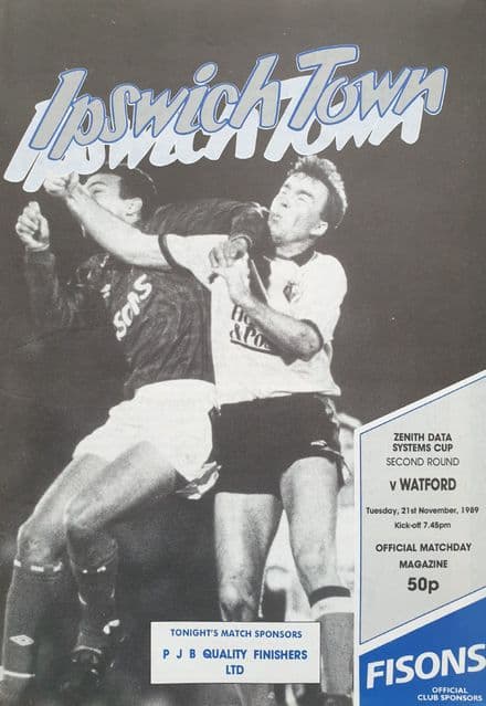 Ipswich Town v Watford, ZDS Cup (1989, Nov 21st)