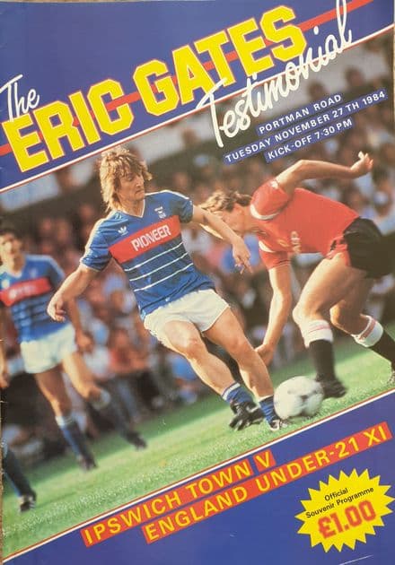 Ipswich v England U.21 XI, Eric Gates Benefit (1984, Nov 27th)