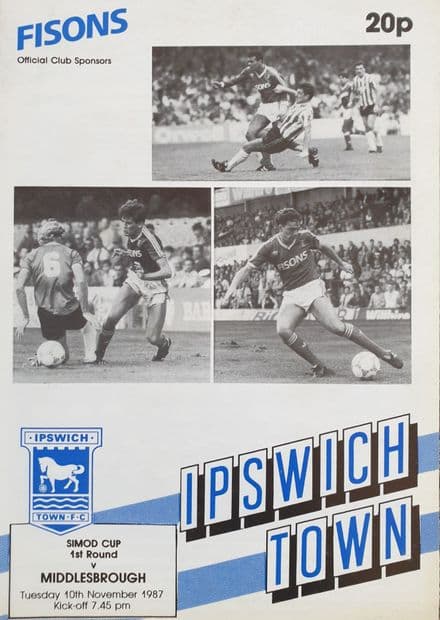 Ipswich v Middlesbrough, Simod Cup (1987, Nov 10th)