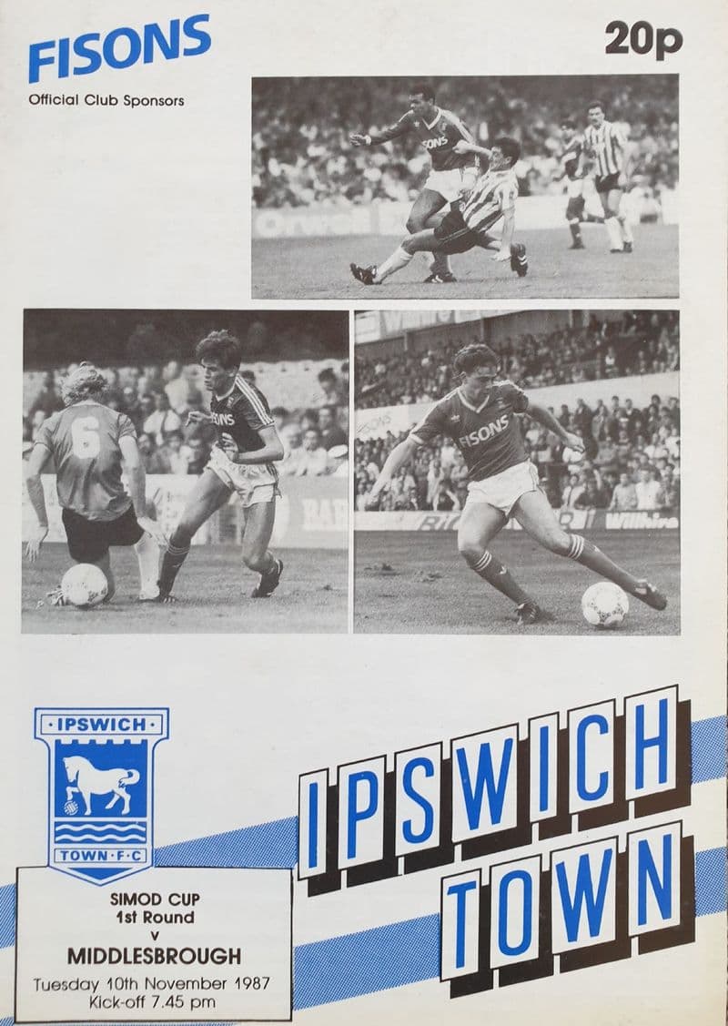 Ipswich v Middlesbrough, Simod Cup (1987, Nov 10th)
