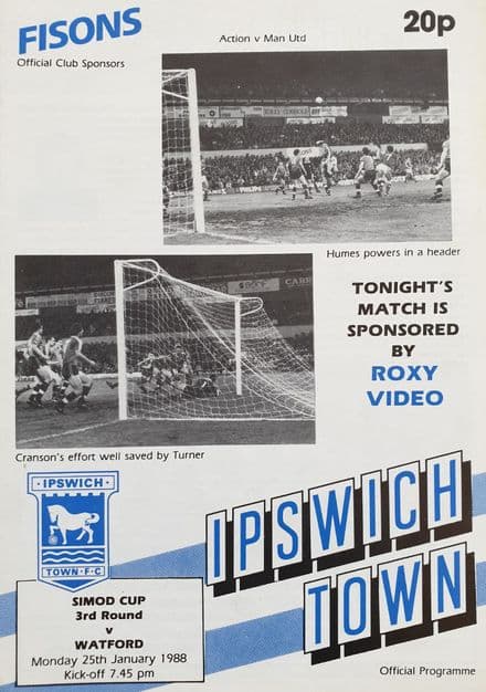 Ipswich v Watford, Simod Cup (1988, Jan 25th)