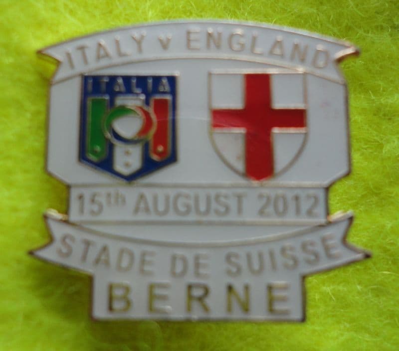 Italy v England (2012, August) Enamel Pin Badge