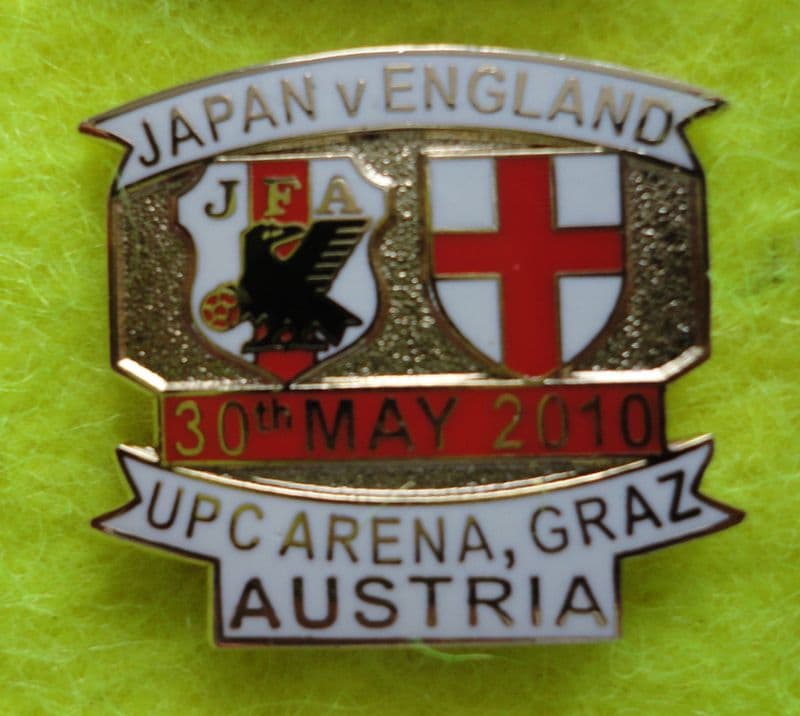 Japan v England (2010, May) Enamel Pin Badge