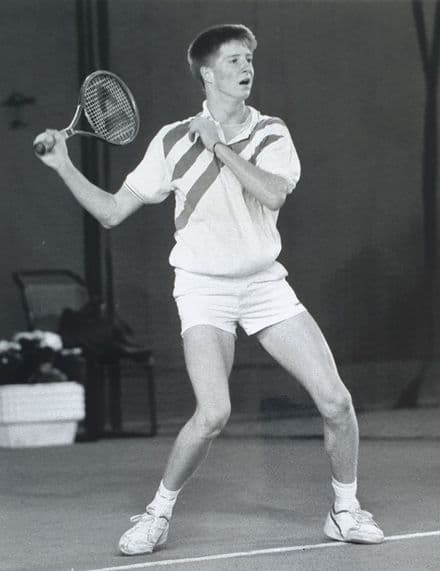 Jeffery Hunter Large Press Photo (Covered Courts, 1988) "Backhand"