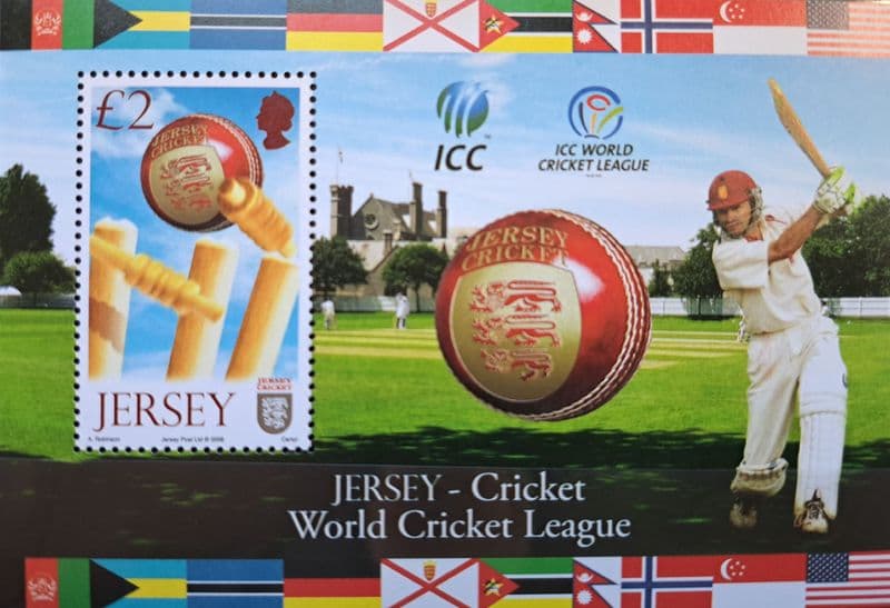 Jersey Cricket - World Cricket League (2008) Commemorative Stamp Sheet