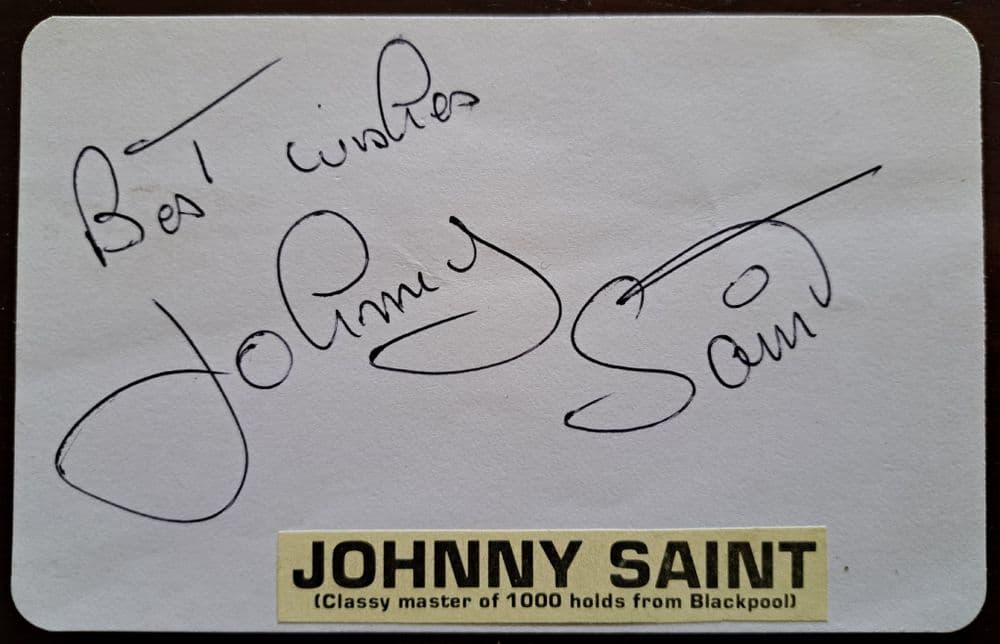 Johnny Saint Wrestling Autograph Card