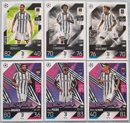 Juventus, Match Attax Cards x 6 (2022-23)