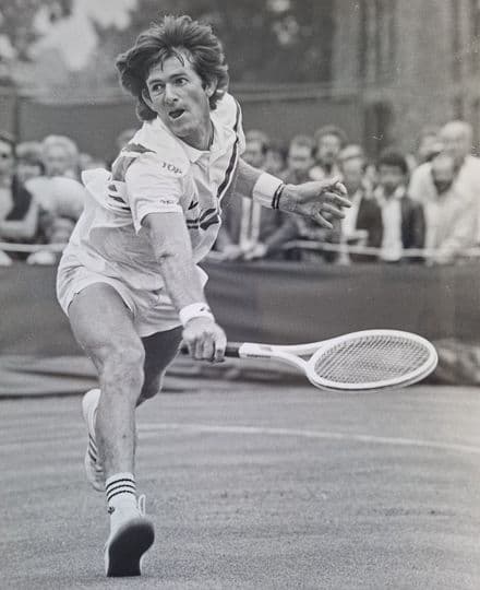 Kevin Curren Press Photo "Backhand Volley" (Wimbledon, 1986)
