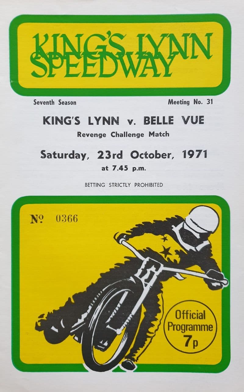 Kings Lynn v Belle Vue (1971, Oct 23rd)
