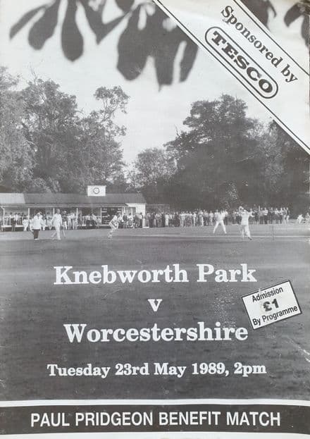 Knebworth Park v Worcestershire (1989, May 23rd) Paul Pridgeon Benefit