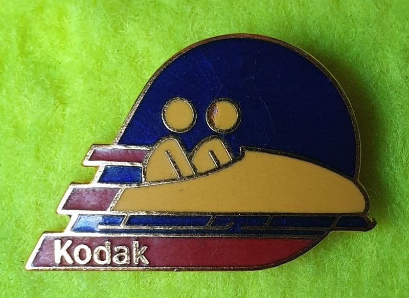 Kodak 1984 Winter Olympics Bobsled Badge