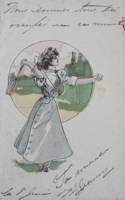 Lady Serving Card (Postally Used)