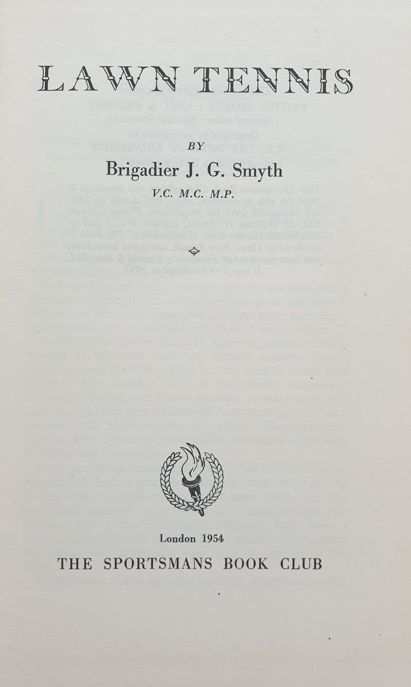Lawn Tennis by JG Smyth (Sportsmans Book Club)