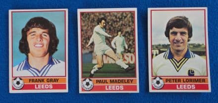 Leeds United, Topps Cards x 3 (1976-77)