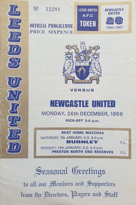 Leeds United v Newcastle, Div 1 (1966, Dec 26th)