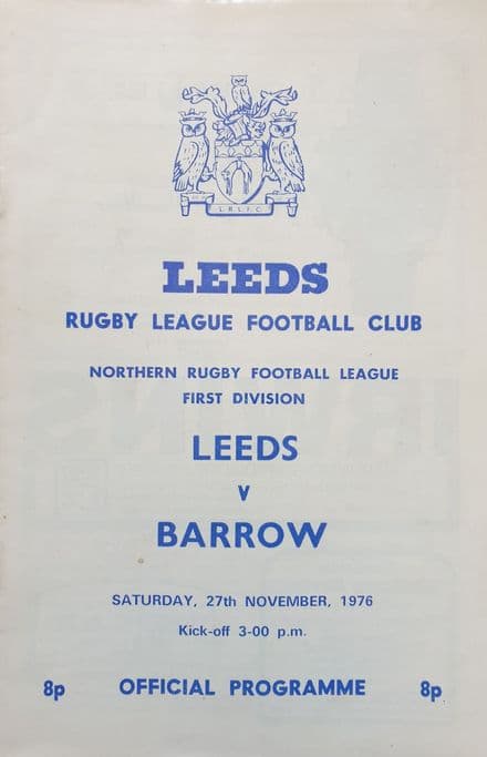 Leeds v Barrow (1976, Nov 27th)
