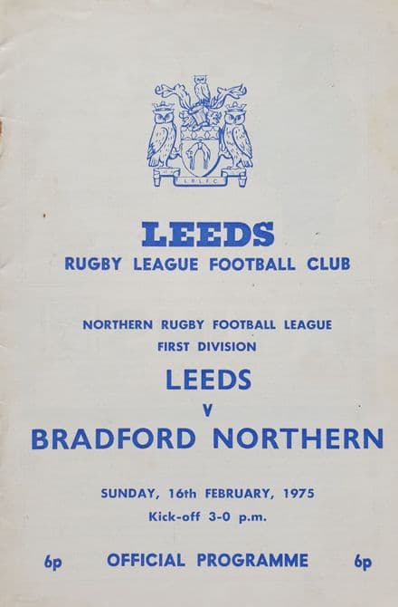 Leeds v Bradford Northern (1975, Feb 16th)