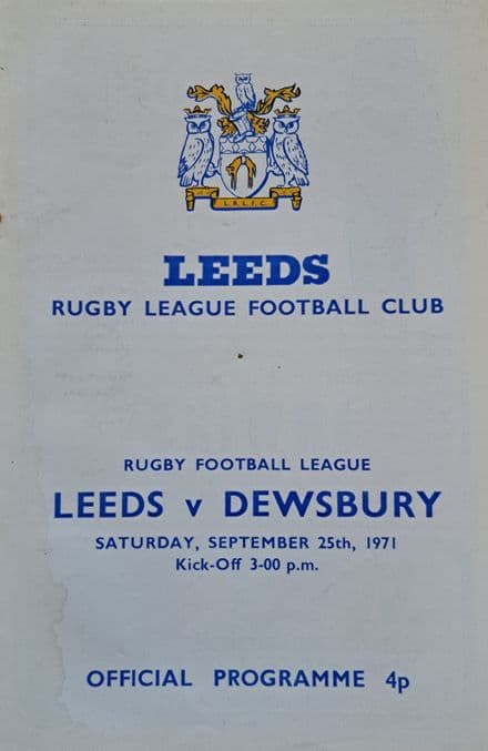 Leeds v Dewsbury (1971, Sep 25th)