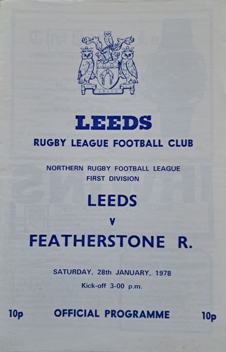 Leeds v Featherstone Rovers (1978, Jan 28th)