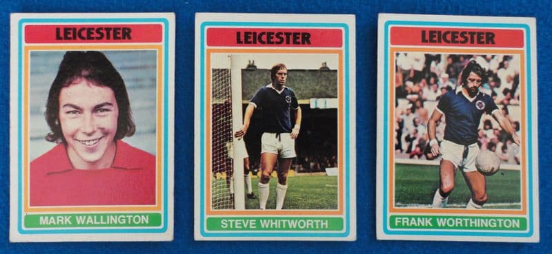Leicester City, Topps Cards x 3 (1975-76)