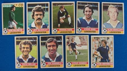 Leicester City, Topps Cards x 9 (1976-77)