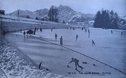 Les Sports D'hiver Curling Card (Unused)