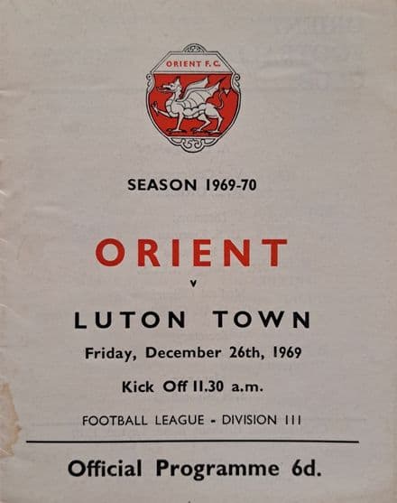 Leyton Orient v Luton Town, Div 3 (1969, Dec 26th)