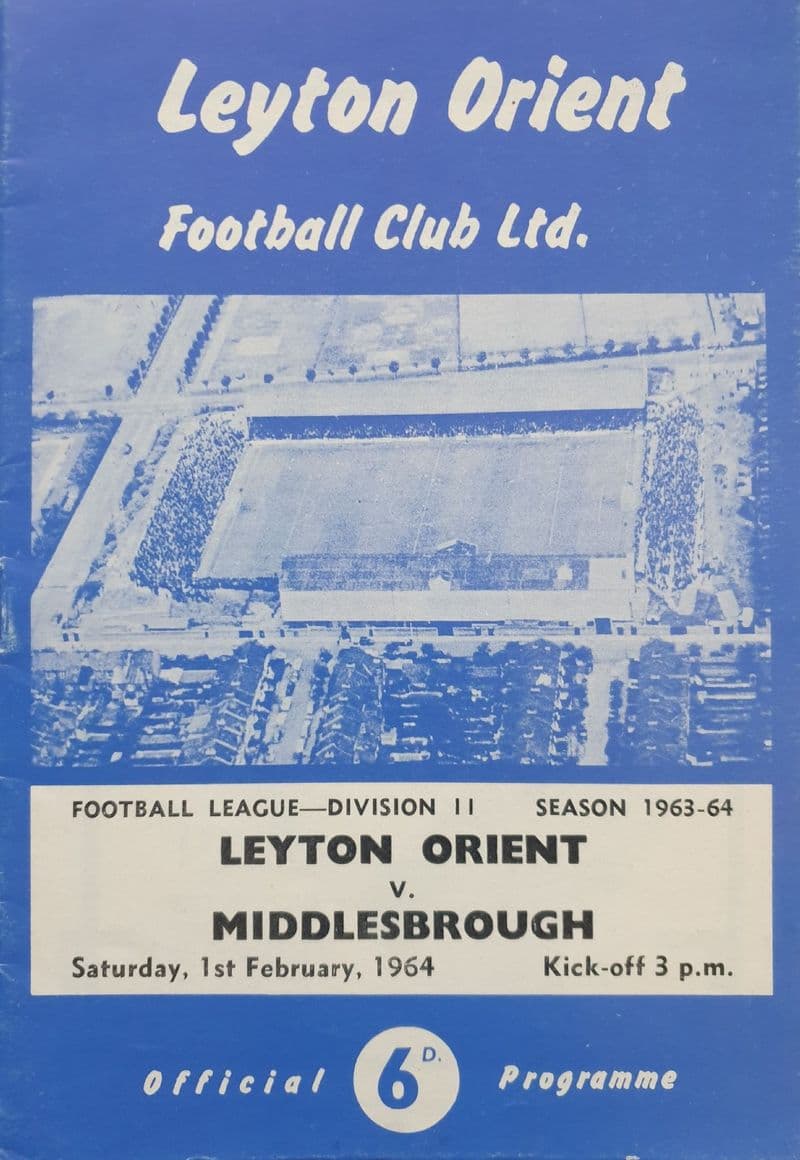 Leyton Orient v Middlesbrough, Div 2 (1964, Feb 1st)