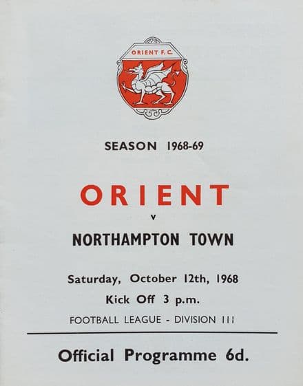 Leyton Orient v Northampton, Div 3 (1968, Oct 12th)