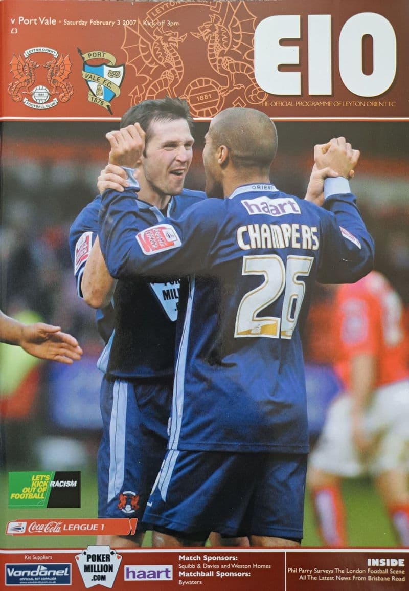 Leyton Orient v Port Vale, Div 1 (2007, Feb 3rd)