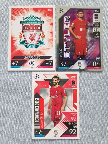 Liverpool, Match Attax Cards x 3 (2022-23)