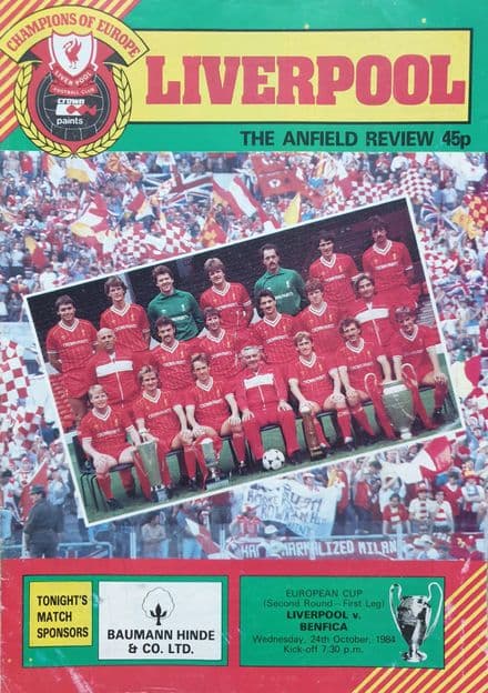 Liverpool v Benfica, European Cup (1984, Oct 24th)