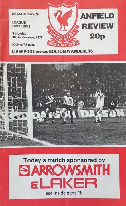 Liverpool v Bolton Wanderers, Div 1 (1978, Sep 30th)